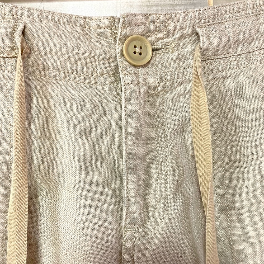 Eddie Bauer Flax 100% Linen Shorts With Drawstring Waist Sz 2p - Picture 2 of 5